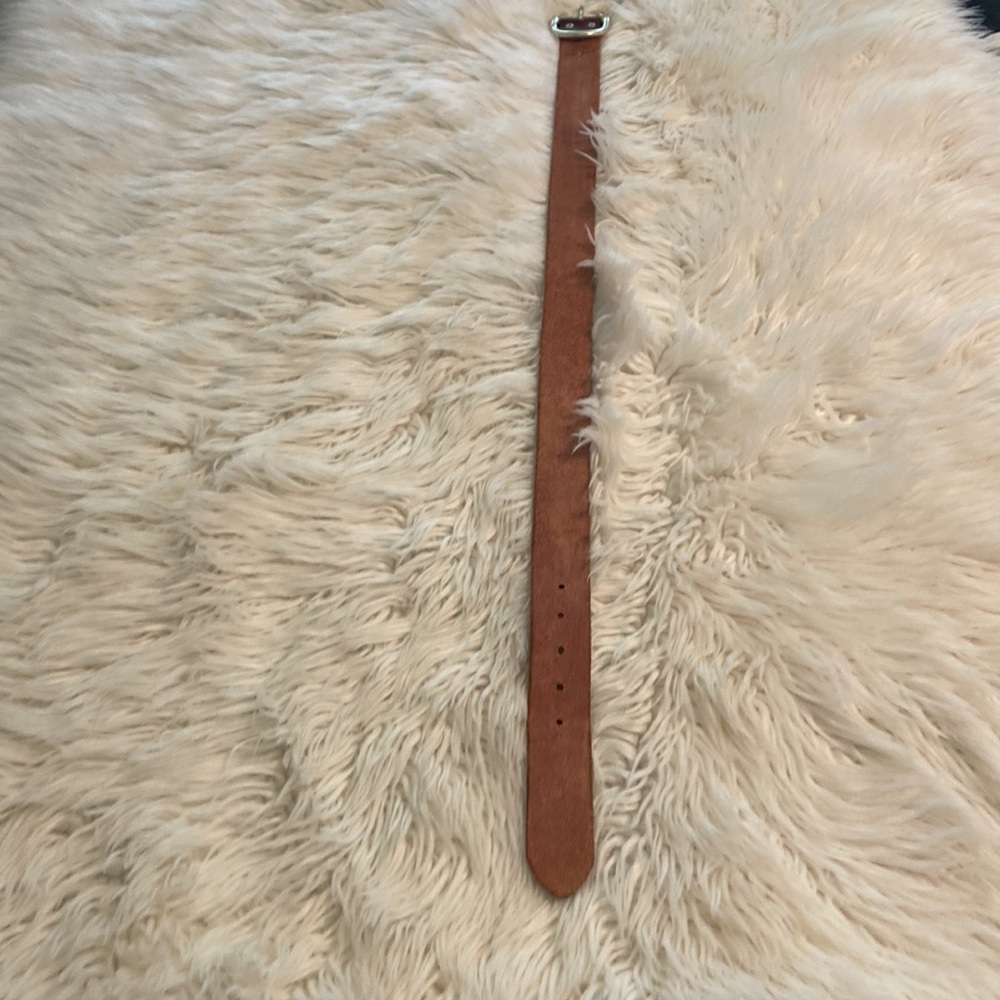 Lucky Brand Brown &Black  Leather Belt with Distressed Finish and silver buckle - Picture 5 of 12